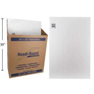 20x30x3/16 White Foam Board 12 pack