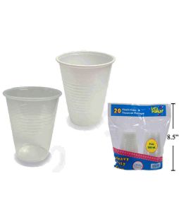 Plastic Cups 9 oz - 20/pkg - Cat# 19-1229