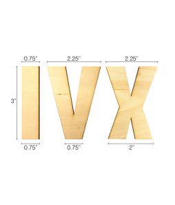 Wooden Roman Clock Numerals 3", 12 digit set – 70-RM3-12
