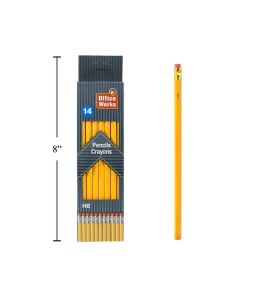 14pc HB pencils w/ eraser - 14/pkg - Cat# 83-1162-00