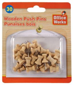 Wooden Push Pins - 30/pkg - Cat# 83-1629WDP