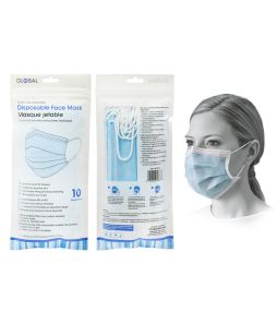 Face Mask 3 ply - 10/pkg - Cat# 83-4005-00