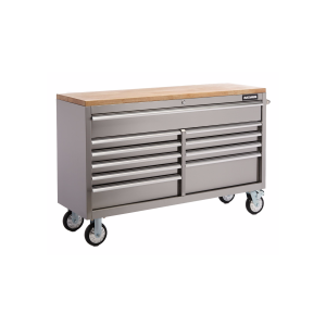 10 Drawer STEM/Maker 55" Mobile Cabinet with Wood Top - Cat# 83-1107DTC
