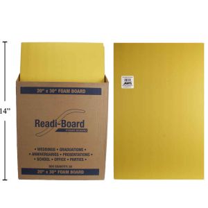 YELLOW Foam Board - 50x76x0.5cm - 5/pkg - Cat#80-1250-YE