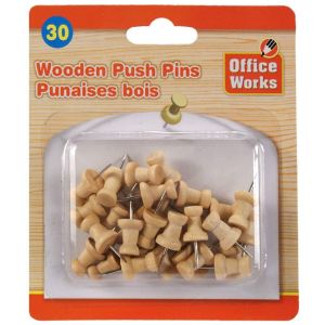 Wooden Push Pins - 30/pkg - Cat# 83-1629WDP