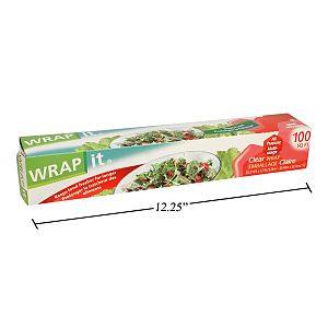 Plastic Food Wrap 100 ft Roll - Cat# 83-1684-00