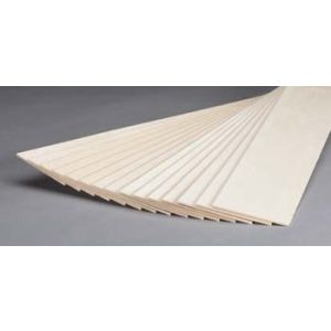Basswood Sheets - 4 x 24 x 3/16" - 6/pkg - Cat# 83-BW406 